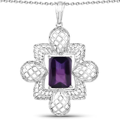7.80 Carat Genuine Amethyst .925 Sterling Silver Pendant by Bids.com