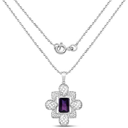 7.80 Carat Genuine Amethyst .925 Sterling Silver Pendant by Bids.com