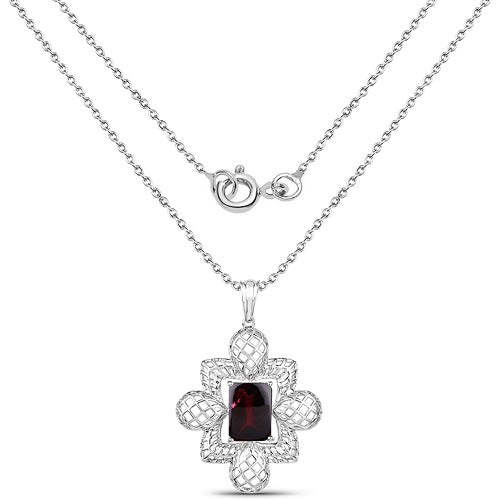 8.00 Carat Genuine Garnet .925 Sterling Silver Pendant by Bids.com