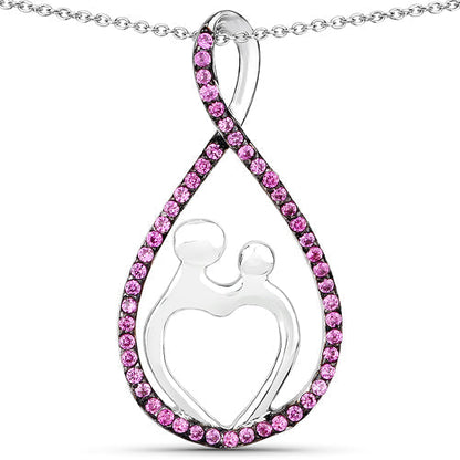 0.50 Carat Created Ruby .925 Sterling Silver Pendant  DestGlow