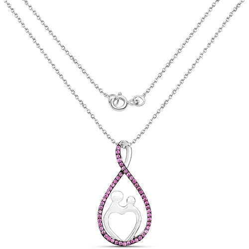 0.50 Carat Created Ruby .925 Sterling Silver Pendant  DestGlow