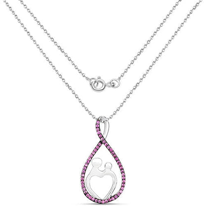 0.50 Carat Created Ruby .925 Sterling Silver Pendant  DestGlow