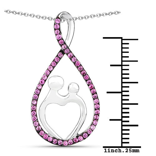 0.50 Carat Created Ruby .925 Sterling Silver Pendant  DestGlow