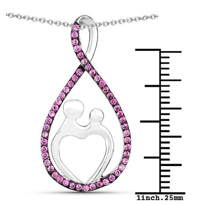 0.50 Carat Created Ruby .925 Sterling Silver Pendant  DestGlow