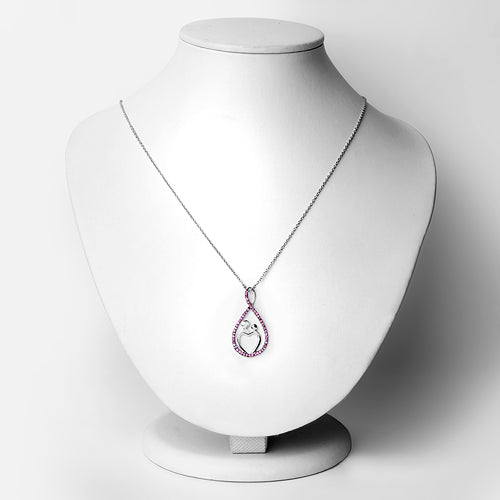 0.50 Carat Created Ruby .925 Sterling Silver Pendant  DestGlow
