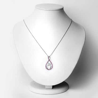 0.50 Carat Created Ruby .925 Sterling Silver Pendant  DestGlow