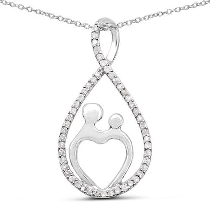 0.34 Carat Genuine White Diamond .925 Sterling Silver Pendant  DestGlow
