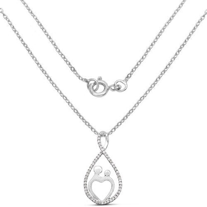 0.34 Carat Genuine White Diamond .925 Sterling Silver Pendant  DestGlow
