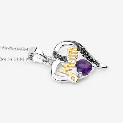 0.48 Carat Genuine Amethyst and Black Spinel .925 Sterling Silver Pendant by Bids.com