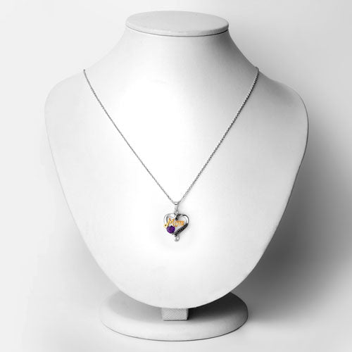 0.48 Carat Genuine Amethyst and Black Spinel .925 Sterling Silver Pendant by Bids.com