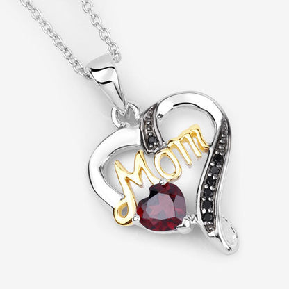 0.55 Carat Genuine Garnet and Black Spinel .925 Sterling Silver Pendant by Bids.com