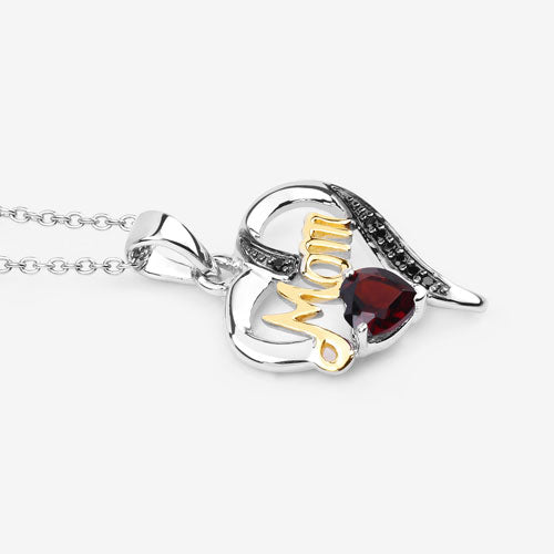 0.55 Carat Genuine Garnet and Black Spinel .925 Sterling Silver Pendant by Bids.com