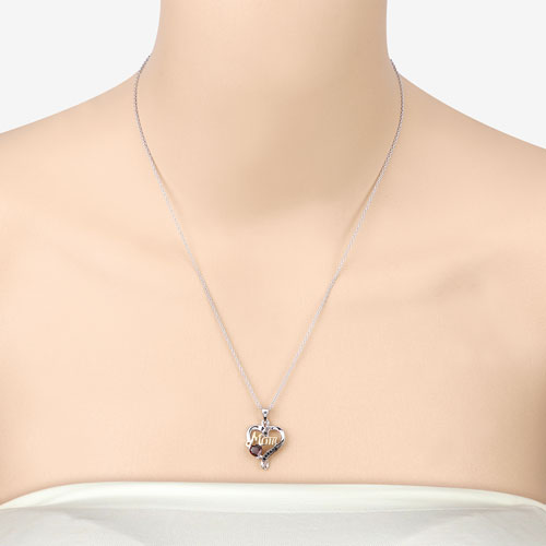 0.55 Carat Genuine Garnet and Black Spinel .925 Sterling Silver Pendant by Bids.com