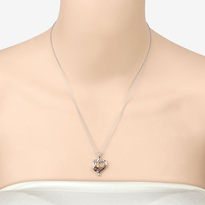 0.55 Carat Genuine Garnet and Black Spinel .925 Sterling Silver Pendant by Bids.com
