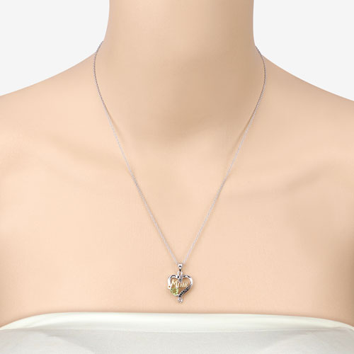 0.49 Carat Genuine Peridot and Black Spinel .925 Sterling Silver Pendant by Bids.com