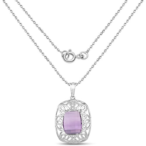 7.30 Carat Genuine Amethyst .925 Sterling Silver Pendant by Bids.com