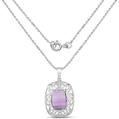 7.30 Carat Genuine Amethyst .925 Sterling Silver Pendant by Bids.com