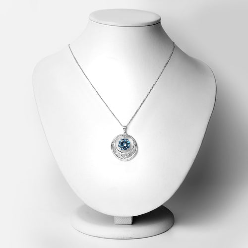 8.75 Carat Genuine Swiss Blue Topaz .925 Sterling Silver Pendant by Bids.com