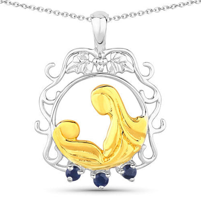 0.12 Carat Genuine Blue Sapphire .925 Sterling Silver Pendant by Bids.com