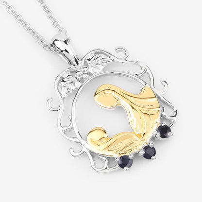 0.12 Carat Genuine Blue Sapphire .925 Sterling Silver Pendant by Bids.com