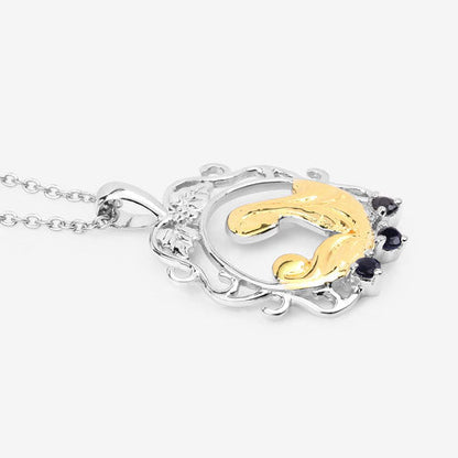 0.12 Carat Genuine Blue Sapphire .925 Sterling Silver Pendant by Bids.com