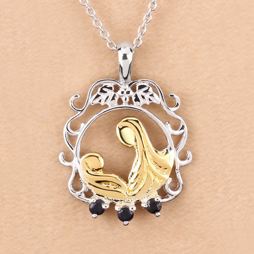 0.12 Carat Genuine Blue Sapphire .925 Sterling Silver Pendant by Bids.com