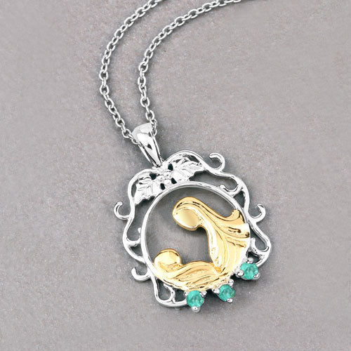 0.09 Carat Genuine Emerald .925 Sterling Silver Pendant by Bids.com