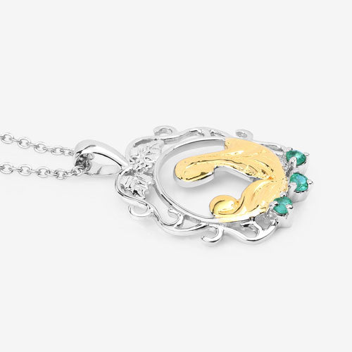 0.09 Carat Genuine Emerald .925 Sterling Silver Pendant by Bids.com