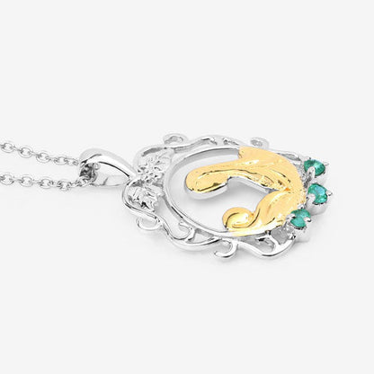 0.09 Carat Genuine Emerald .925 Sterling Silver Pendant by Bids.com