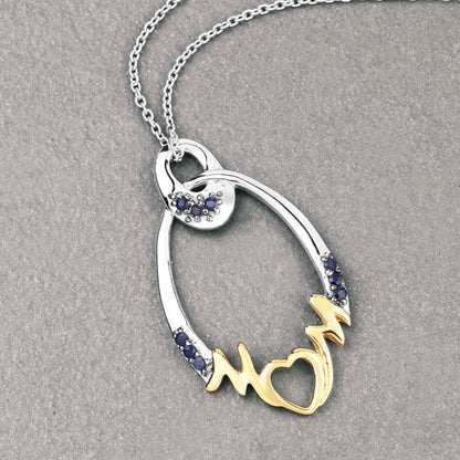0.18 Carat Genuine Blue Sapphire .925 Sterling Silver Pendant by Bids.com
