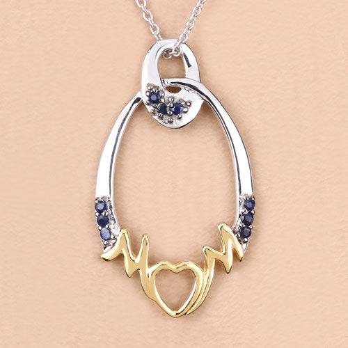 0.18 Carat Genuine Blue Sapphire .925 Sterling Silver Pendant by Bids.com