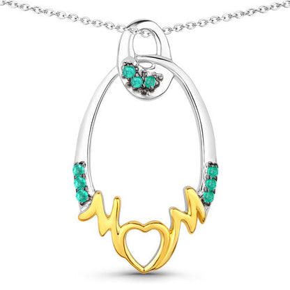 0.15 Carat Genuine Emerald .925 Sterling Silver Pendant by Bids.com