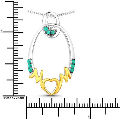 0.15 Carat Genuine Emerald .925 Sterling Silver Pendant by Bids.com