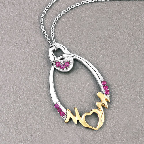 0.18 Carat Genuine Ruby .925 Sterling Silver Pendant by Bids.com