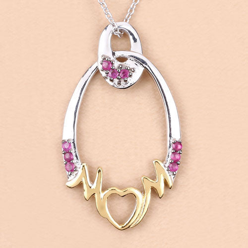0.18 Carat Genuine Ruby .925 Sterling Silver Pendant by Bids.com