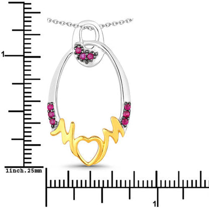 0.18 Carat Genuine Ruby .925 Sterling Silver Pendant by Bids.com