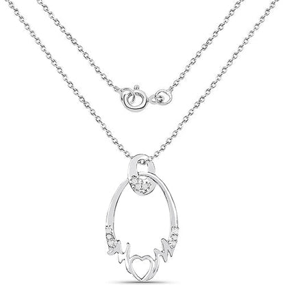 0.14 Carat Genuine White Diamond .925 Sterling Silver Pendant by Bids.com