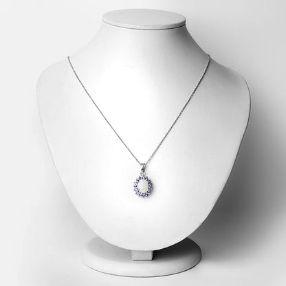2.26 Carat Genuine Opal and Tanzanite .925 Sterling Silver Pendant  DestGlow