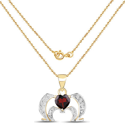 14K Yellow Gold Plated 1.05 Carat Genuine Garnet and White Topaz .925 Sterling Silver Pendant by Bids.com
