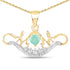 14K Yellow Gold Plated 0.62 Carat Genuine Emerald and White Topaz .925 Sterling Silver Pendant 