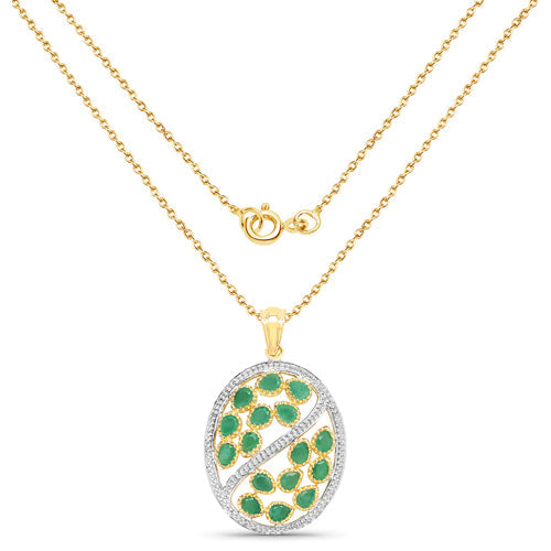 2.24 Carat Genuine Emerald .925 Sterling Silver Pendant by Bids.com
