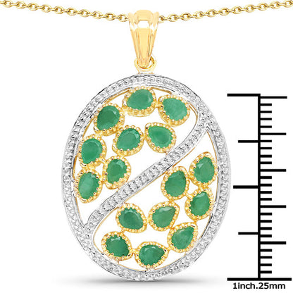 2.24 Carat Genuine Emerald .925 Sterling Silver Pendant by Bids.com