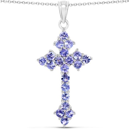 2.00 Carat Genuine Tanzanite .925 Sterling Silver Pendant by Bids.com