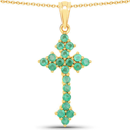 2.00 Carat Genuine Zambian Emerald .925 Sterling Silver Pendant  DestGlow