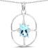 5.26 Carat Genuine Swiss Blue Topaz .925 Sterling Silver Pendant 