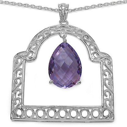 10.70 Carat Genuine Amethyst .925 Sterling Silver Pendant by Avera Group