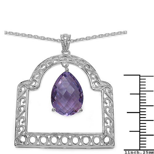 10.70 Carat Genuine Amethyst .925 Sterling Silver Pendant by Avera Group