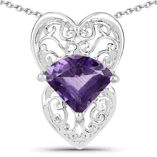 7.80 Carat Genuine Amethyst .925 Sterling Silver Pendant by Bids.com