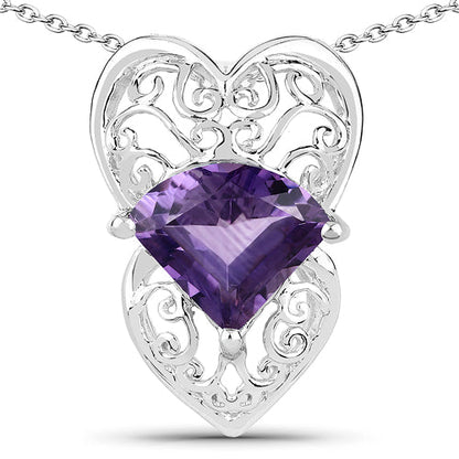 7.80 Carat Genuine Amethyst .925 Sterling Silver Pendant by Bids.com