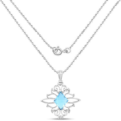 5.15 Carat Genuine Swiss Blue Topaz .925 Sterling Silver Pendant by Bids.com